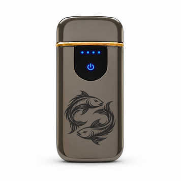 Преміальна електро запальничка з зображенням Риби - USB спіральна безполум&rsquo;яна в подарунковій коробці. Знак зодіака Риби ZSL_41 фото