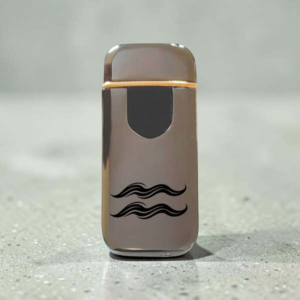 Преміальна електро запальничка з зображенням Водолій - USB спіральна безполум&rsquo;яна в подарунковій коробці. Знак зодіака Водолій ZSL_36 фото