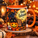 Кружка на Хэллоуин &mdash; керамическая кружка с принтом Halloween, тыква, ведьмочка, привидение KWH007 фото 3