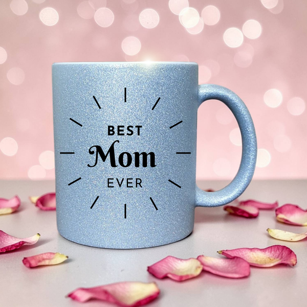 Глітерна керамічна чашка Best Mom, для Мами/Матері/Матусі - Подарунок Мамі (330 мл) GL_B_020 фото