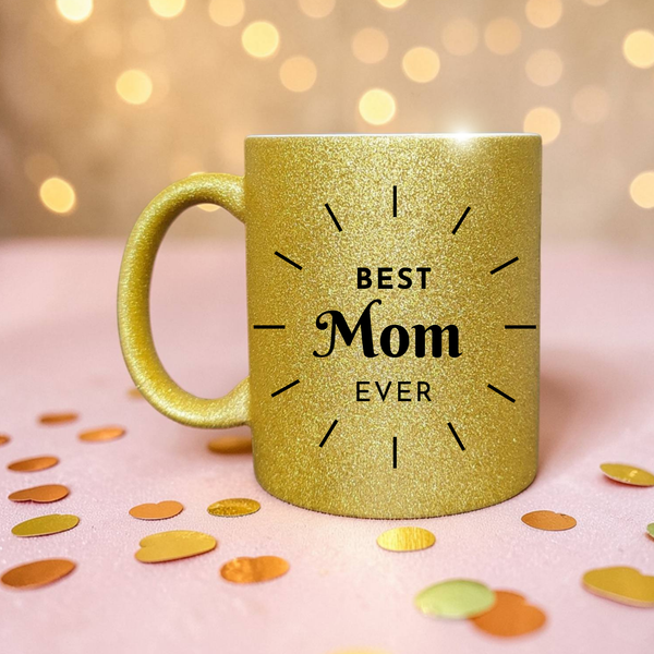 Глітерна керамічна чашка Best Mom, для Мами/Матері/Матусі - Подарунок Мамі (330 мл) GL_B_020 фото