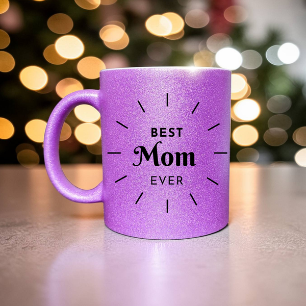 Глітерна керамічна чашка Best Mom, для Мами/Матері/Матусі - Подарунок Мамі (330 мл) GL_B_020 фото