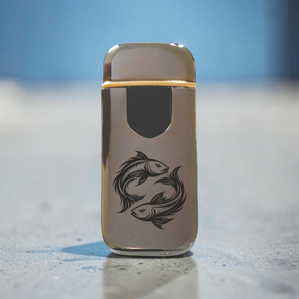 Преміальна електро запальничка з зображенням Риби - USB спіральна безполум&rsquo;яна в подарунковій коробці. Знак зодіака Риби ZSL_41 фото