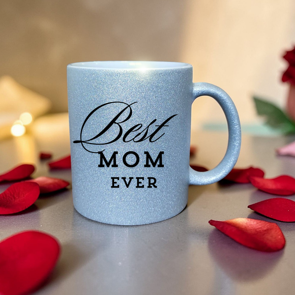 Глітерна керамічна чашка Best Mom, для Мами/Матері/Матусі - Подарунок Мамі (330 мл) GL_B_021 фото