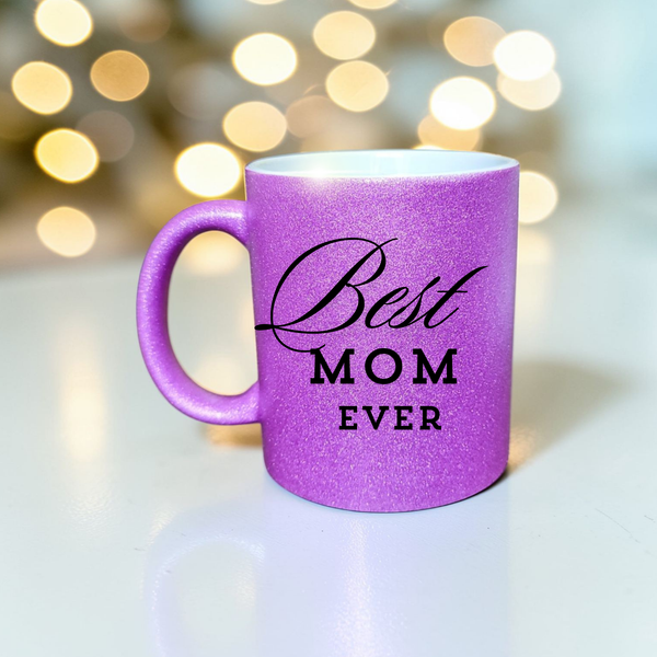 Глітерна керамічна чашка Best Mom, для Мами/Матері/Матусі - Подарунок Мамі (330 мл) GL_B_021 фото