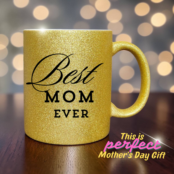 Глітерна керамічна чашка Best Mom, для Мами/Матері/Матусі - Подарунок Мамі (330 мл) GL_B_021 фото