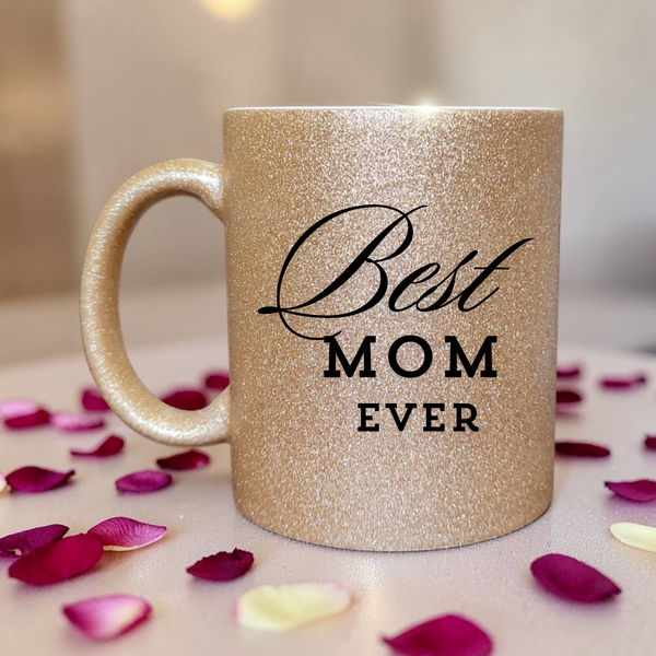 Глітерна керамічна чашка Best Mom, для Мами/Матері/Матусі - Подарунок Мамі (330 мл) GL_B_021 фото