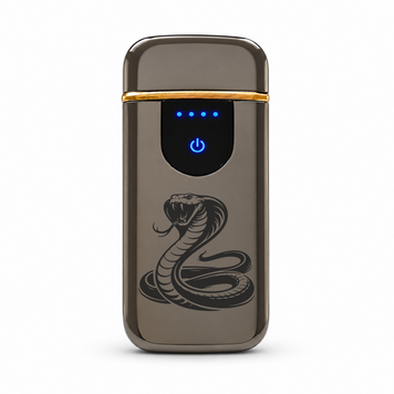 Премиальная электро зажигалка с изображением Змеи / Кобры - USB спиральная безполумная в подарочной коробке. Змея ZSL_43 фото
