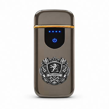 Преміальна електро запальничка із зображенням PEUGEOT Пежо- USB спіральна безполум&rsquo;яна в подарунковій коробці ZSL_77 фото