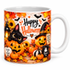 Кружка на Хэллоуин &mdash; керамическая кружка с принтом Halloween, тыква, ведьмочка, привидение WH045 фото 1