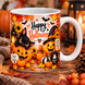 Кружка на Хэллоуин &mdash; керамическая кружка с принтом Halloween, тыква, ведьмочка, привидение WH045 фото 3