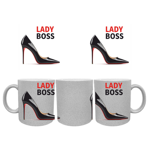 Глиттерная керамическая чашка Lady Boss - для Успешной Леди GL_S_001 фото