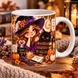 Кружка на Хэллоуин &mdash; керамическая кружка с принтом Halloween, тыква, ведьмочка, привидение WH046 фото 3