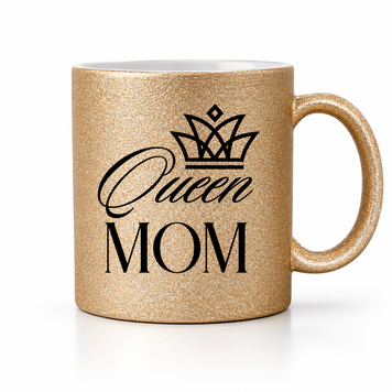 Глиттерная керамическая чашка Queen Mom,для Мамы/Матери - Подарок Маме (330 мл) GL_B_023 фото