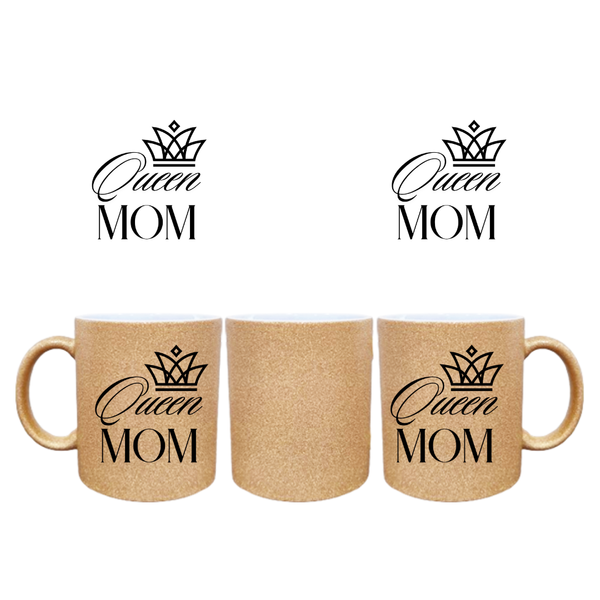 Глітерна керамічна чашка Queen Mom, для Мами/Матері/Матусі - Подарунок Мамі (330 мл) GL_B_023 фото