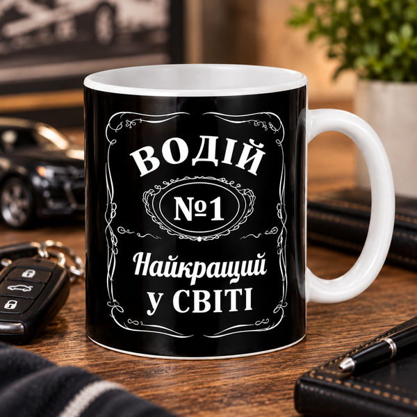 Чашка для водія та автомобіліста з принтом &mdash; подарунок чоловіку, автолюбителю, до Дня автомобіліста WH052 фото