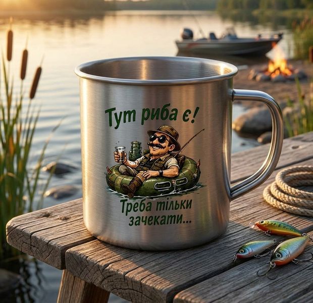 Металева чашка з оригінальним дизайном &mdash; туристична та похідна чашка MC032 фото