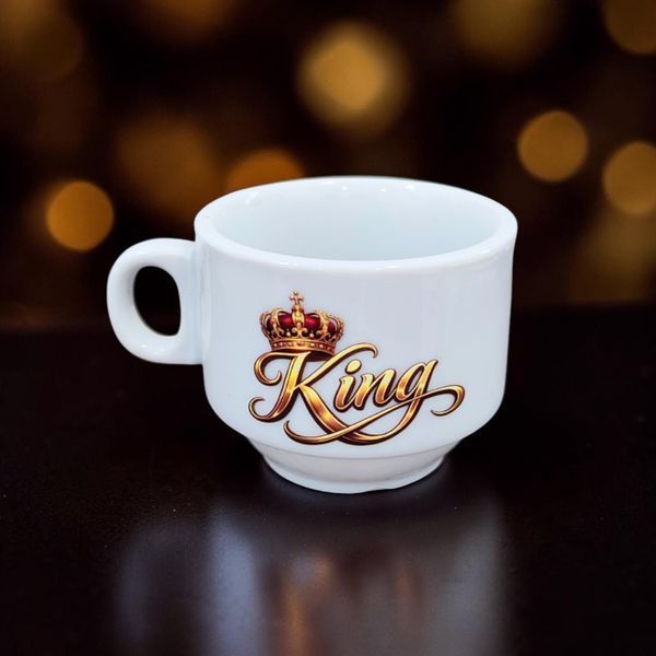 Чашка для кофе Эспрессо 80 мл с изображением "Король - King" - подарочная чашка для мужчины или женщины CE005 фото