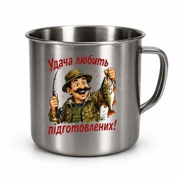 Металева чашка з оригінальним дизайном &mdash; туристична та похідна чашка MC036 фото