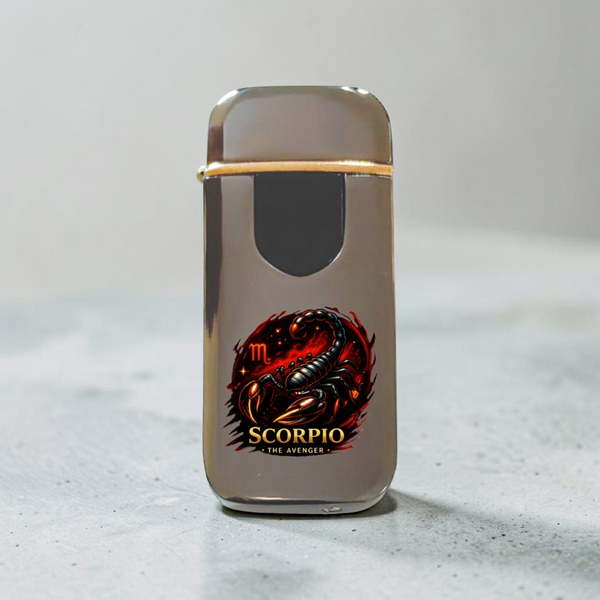 Премиальная электро зажигалка с Скорпионом - USB спиральная безполумная в подарочной коробке. Знак зодиака Скорпион ZSL_22 фото