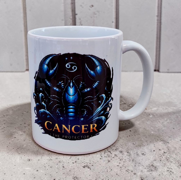 Керамічна чашка Знак Зодіаку Рак- Подарунок Раку, стильна кружка з принтом Cancer WZS_03 фото