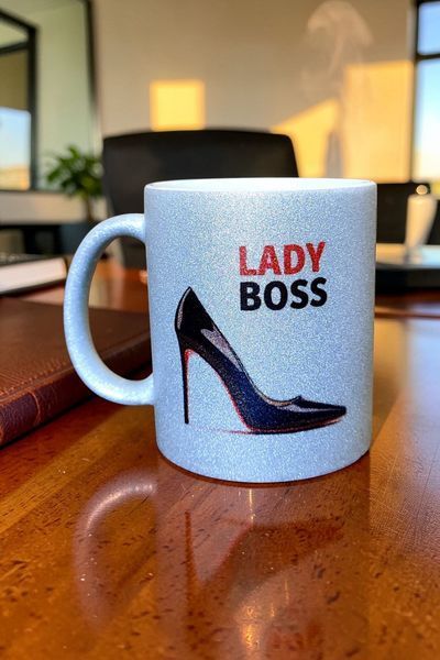 Глітерна керамічна чашка Lady Boss - для Успішної Леді GL_S_001 фото