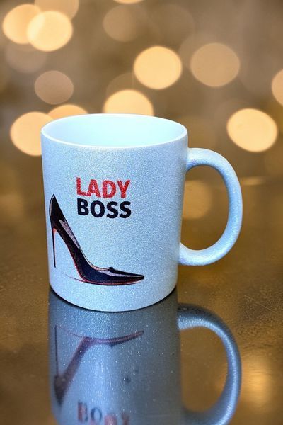 Глітерна керамічна чашка Lady Boss - для Успішної Леді GL_S_001 фото