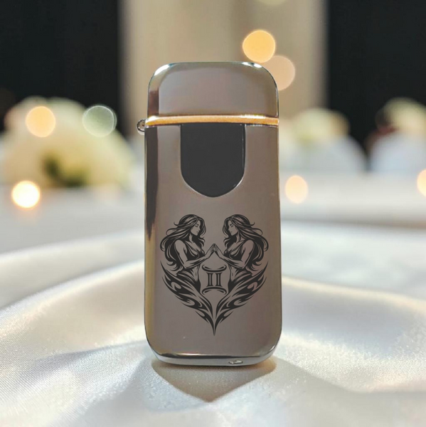 Преміальна електро запальничка з Близнюками - USB спіральна безполум&rsquo;яна в подарунковій коробці. Знак зодіака Близнюки ZSL_24 фото