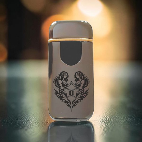 Преміальна електро запальничка з Близнюками - USB спіральна безполум&rsquo;яна в подарунковій коробці. Знак зодіака Близнюки ZSL_24 фото
