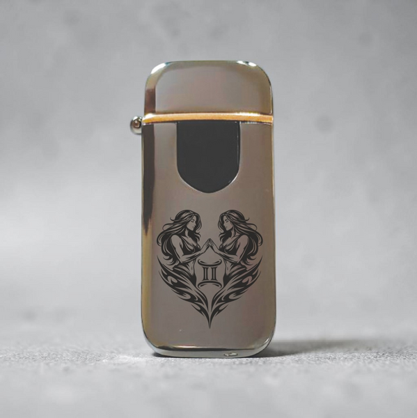 Преміальна електро запальничка з Близнюками - USB спіральна безполум&rsquo;яна в подарунковій коробці. Знак зодіака Близнюки ZSL_24 фото