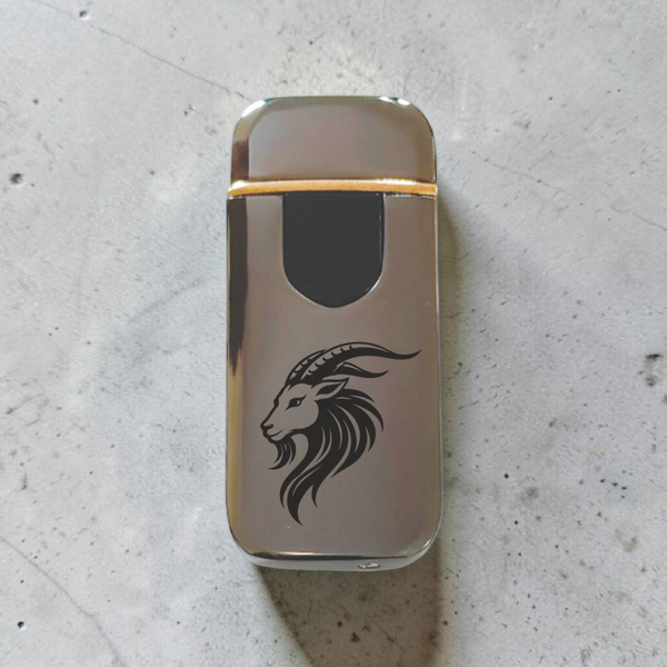 Премиальная электро зажигалка с изображением Козерог - USB спиральная безполумная в подарочной коробке. Знак зодиакака Козерог ZSL_33 фото