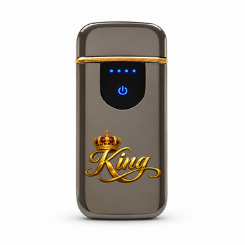 Премиальная электро зажигалка с надписью "King"- USB спиральная безпламеная в подарочной коробке ZSL_54 фото