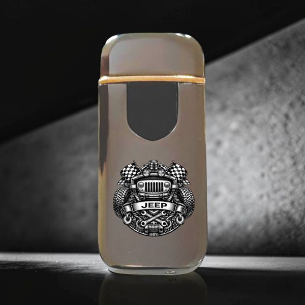 Премиальная электро зажигалка с изображением Jeep Джип - USB спиральная безполумная в подарочной коробке ZSL_83 фото