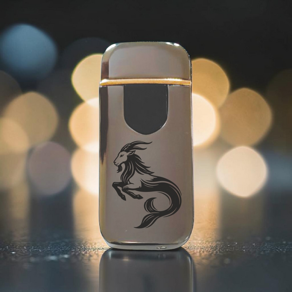Премиальная электро зажигалка с изображением Козерог - USB спиральная безполумная в подарочной коробке. Знак зодиакака Козерог ZSL_34 фото