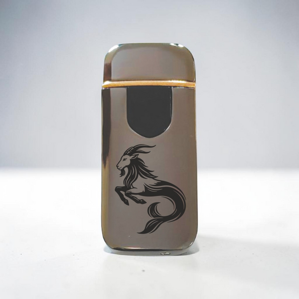 Премиальная электро зажигалка с изображением Козерог - USB спиральная безполумная в подарочной коробке. Знак зодиакака Козерог ZSL_34 фото