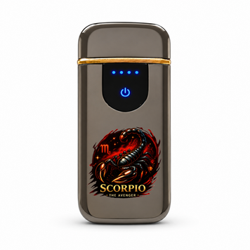Премиальная электро зажигалка с Скорпионом - USB спиральная безполумная в подарочной коробке. Знак зодиака Скорпион ZSL_22 фото