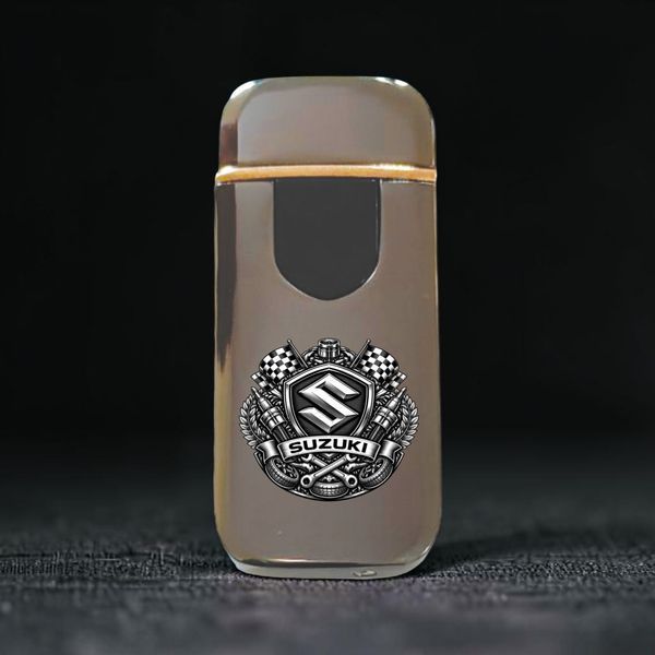 Премиальная электро зажигалка с изображением Suzuki- USB спиральная безпламенная в подарочной коробке ZSL_58 фото
