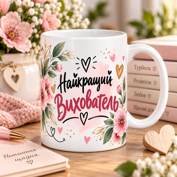 Керамічна чашка до Дня Вихователя- Подарунок Вихователю/ Виховательці WH035 фото